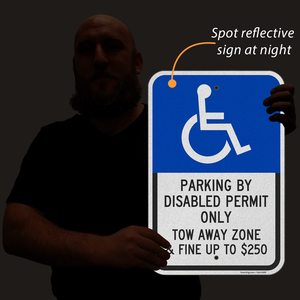 Estacionamiento por permiso para discapacitados, señal de estacionamiento para discapacitados de la <span class=keywords><strong>zona</strong></span> de remolque, <span class=keywords><strong>azul</strong></span>/negro sobre blanco - Product Image 2