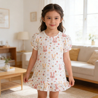Nouveautés Mode de haute qualité Offre Spéciale douane d'usine Robes confortables pour bébés filles en bambou et spandex à manches courtes