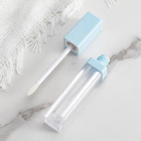 Tubos de Brillo Labial con Tapa de Rosca, Diseño Cuadrado, Plástico, 6.5ml, Aplicador de Brocha Gruesa, Brillo Labial Voluminoso con Colorete Líquido