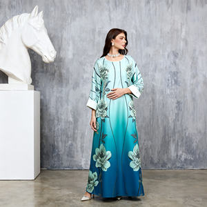 Robe Abaya élégante et modeste en polyester imprimé de haute qualité pour femmes musulmanes, fournisseur en gros sur mesure - Product Image 2