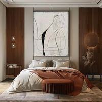 Meubles de chambre à coucher modernes pour villa de luxe, solution clé en main, intérieur personnalisable blanc, lit en cuir véritable en forme d'enveloppe