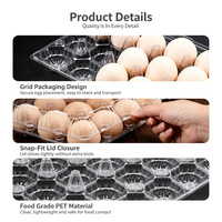 Vente en gros de boîtes à œufs en plastique PET transparent, jetables, de taille moyenne, à charnière, emballage blister, épaisseur 0,3 mm, impression personnalisée, lot de 8
