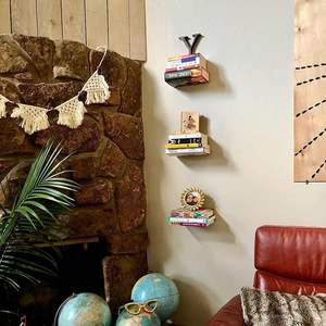 <span class=keywords><strong>Étagère</strong></span>s flottantes triangulaires invisibles, organisateurs de livres muraux - Product Image 6