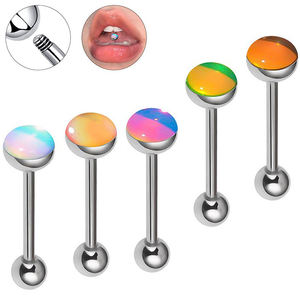 G23 Titanium Tongue F136 Titanium Body 14G Straight Rod Ear <span class=keywords><strong>Bridge</strong></span> <span class=keywords><strong>Piercing</strong></span> Fashionable Magic Color Ear Nail Weddings Gifts - Product Image 1
