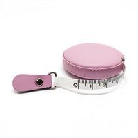 Benutzer definiertes Logo Lila Blau Mode Pu Mini Retract able Disc Leder Rundes Maßband Leder Maßband