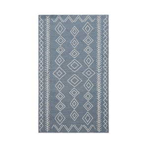 Modern Geometric Area Rug Rectangle Gray White Flat Weave Stain Resistant Outdoor Use in bulk price - Product Image 4