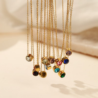 Usine Vente En Acier Inoxydable Étanche Horoscope Astrologie Pendentif Collier Bijoux Femmes Carré 12 Signe Du Zodiaque Collier