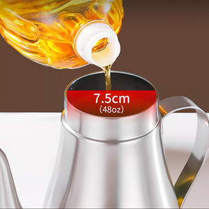 Bouteille à huile en acier inoxydable 304 extra-épaisse avec bec long, adaptée aux cuisines domestiques, extra-épaisse, grande capacité - Product Image 1