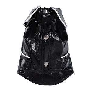 ZHONGYA Haustierzubehör Meistverkaufte Schwarze Lederjacke für Haustiere Passende Hundebekleidung Modische und Wasserdichte Hundejacke - Product Image 1