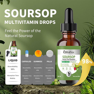 Oem nhãn hiệu riêng 60ml Hữu Cơ soursop graviola chiết xuất chất lỏng thả cho tái tạo tế bào và hệ thống miễn dịch & sức khỏe đường ruột hỗ trợ - Product Image 4