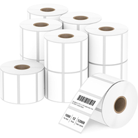 Rollo de Etiquetas Térmicas Directas Blancas de 2.25x1.25 Pulgadas, Etiquetas Autoadhesivas Impermeables para Códigos de Barras, para Inventario, Envíos y Paquetes