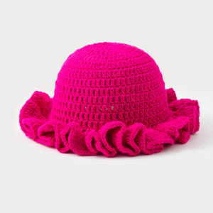 Chapeau seau au <span class=keywords><strong>crochet</strong></span> de haute qualité pour femmes, casquette tricotée tendance, souple et mignonne, fait main, chapeau de ple - Product Image 2