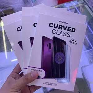 Liquid Curved UV Curving Full Glue for Samsung Galaxy S10 s21 plus S22 S23 Ultra Tempered Glass Screen Protector with LED light