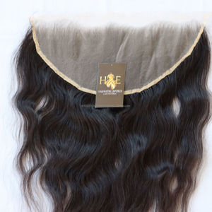 Extensiones de pelo indio con encaje Frontal suizo, pelo Natural negro virgen humano HD, cierre Frontal de encaje con pelo de bebé - Product Image 1