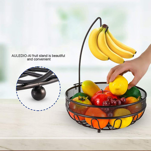ตะกร้าผลไม้โลหะแบบแขวนรูปต้นกล้วย รับน้ำหนักได้ดี มีขาตั้ง สำหรับเก็บผัก ขนมปัง ของว่างในครัว - Product Image 1