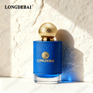 Custom Luxury Unique Crimp Perfume <b>Bottle</b> 30ml 50ml 100ml Round Leather Glass Empty Perfume <b>Bottles</b> with Zamac Cap - Product Image 3