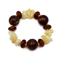 Bracelet multicolore à grosses perles pour femme, en acrylique audacieux, extensible, idéal pour l'été et la plage, bijou tendance et élastique