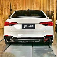 Nouvel ensemble de pare-chocs arrière Audi A4 B9 2017-2019, style RS4 ABT Sport, diffuseur de lèvre, embouts d'échappement en acier inoxydable