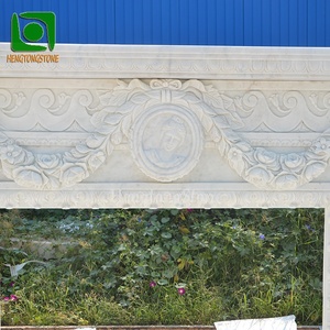 Cheminée en marbre blanc italien personnalisé cadre métallique avec sculpture design fille en stock - Product Image 6