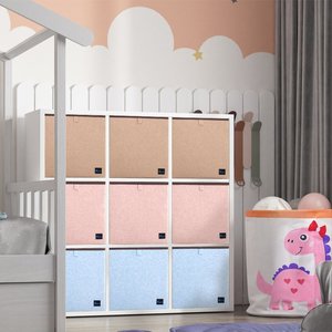 친환경 그레이 화이트 블루 코튼 린넨 원단 보관함 기능성 유연한 홈 정리 및 의류 보관 - Product Image 5