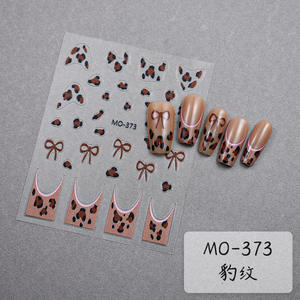 Pegatinas de <span class=keywords><strong>Uñas</strong></span> con Punta Francesa de Leopardo, Otoño, Brillantes, Finas, Impermeables, Marrón y <span class=keywords><strong>Rosa</strong></span>, Estampado <span class=keywords><strong>Animal</strong></span>, Arte de <span class=keywords><strong>Uñas</strong></span> para Manicura Francesa Moderna - Product Image 5