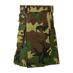 2026 Men's Cotton <b>Camouflage</b> Kilt With <b>Cargo</b> Pockets Regular Fit Adult Size - Product Image 1