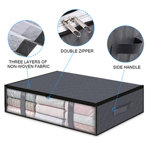 Sac de rangement pliable pour couverture en tissu sous le lit Conteneurs de stockage avec fenêtre en PVC pour l'organisation - Product Image 4