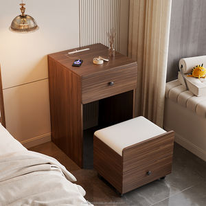 현대 럭셔리 여자 탈의실 LED 조명 화장대 거울 튼튼한 나무 패널 드레서 보관 기능 풍부한 디자인 nightstands - Product Image 1