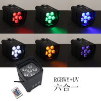 Projecteurs LED sans fil Redsun RGBWY+UV avec télécommande pour DJ, mariages, alimentés par batterie, projecteurs LED