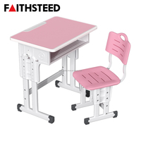 Ensemble de bureau et chaise d'écolier en gros, réglable en hauteur, mobilier de classe ergonomique, table d'étude pour enfants
