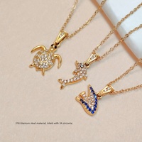Summer Ocean Series 316L Acero inoxidable colgante collar joyería para mujeres al por mayor
