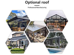 Véranda <span class=keywords><strong>en</strong></span> aluminium sur mesure avec portes pliantes <span class=keywords><strong>en</strong></span> verre trempé double, solution économique pour l'aménagement extérieur <span class=keywords><strong>de</strong></span> parcs, balcon et mini-maisons - Product Image 6