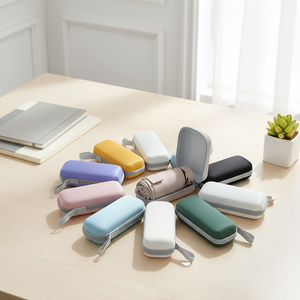 Nouvelles parapluies plats de poche fantaisie, petits et élégants, avec poignée, personnalisés pour femmes, avec étui zippé en <span class=keywords><strong>EVA</strong></span>. - Product Image 1