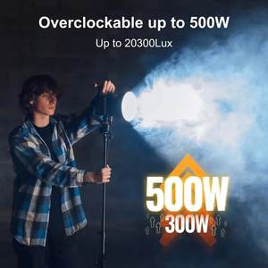 Luz LED COB ZHIYUN MOLUS G300 de 300W, overclockable a 500W, luces de video de 2700K-6500K, control por aplicación, iluminación para fotografía - Product Image 2
