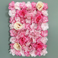 Großhandel Künstliche Blumenwand Rose Hortensie Dahlie Stereo für Hintergrundwand Hochzeitsdekoration Blumenreihe