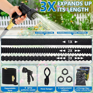 High Performance 3/4" Expandable with Rubber Connector Magic Watering and Black Paper Box for Car Wash Use - Product Image 2