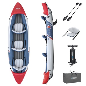 Kayak <span class=keywords><strong>gonflable</strong></span> <span class=keywords><strong>Bestway</strong></span> 1 personne, 2 personnes, 3 personnes, PVC épaissi, bateau de pêche et de rafting en plein air avec pompe à air et pagaie - Product Image 1