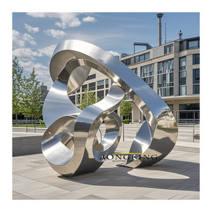 Escultura de Acero Inoxidable Pulido con Acabado Espejo <span class=keywords><strong>Dorado</strong></span>, Arte Abstracto Moderno para Decoración de Hoteles y Plazas de Lujo - Product Image 6