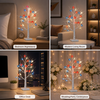 Lumière LED Arbre de Bouleau Artificiel, Lumière d'Arbre Étoilé de Bureau avec LED Colorées, Idéale pour Décorer l'Ambiance de la Maison en Fête