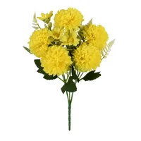 Fleur artificielle réaliste de chrysanthème à 5 tiges, taille moyenne, fausse branche ronde de chrysanthème pour décoration de toile de fond de mariage