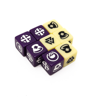 Dés à six faces D6 en résine colorée, imprimés et gravés sur mesure, pour jeux de société