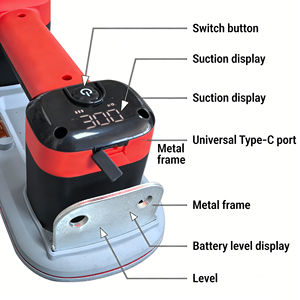 <span class=keywords><strong>Ventouse</strong></span> électrique portable pour verre, capacité de charge 300 kg, élévateur à vide puissant pour l'installation de granit, marbre, carrelage et fenêtres - Product Image 6