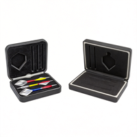 Boîte à fléchettes en cuir PU avec logo personnalisé, étui de rangement pour fléchettes en acier, pour emballage cadeau de bijoux