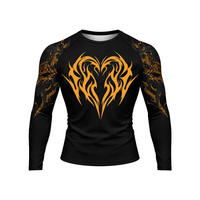 Combinaison de sport MMA en latex noir anti-abrasion à séchage rapide pour hommes, manches courtes et longues, fitness, combat, jiu-jitsu, ajustée