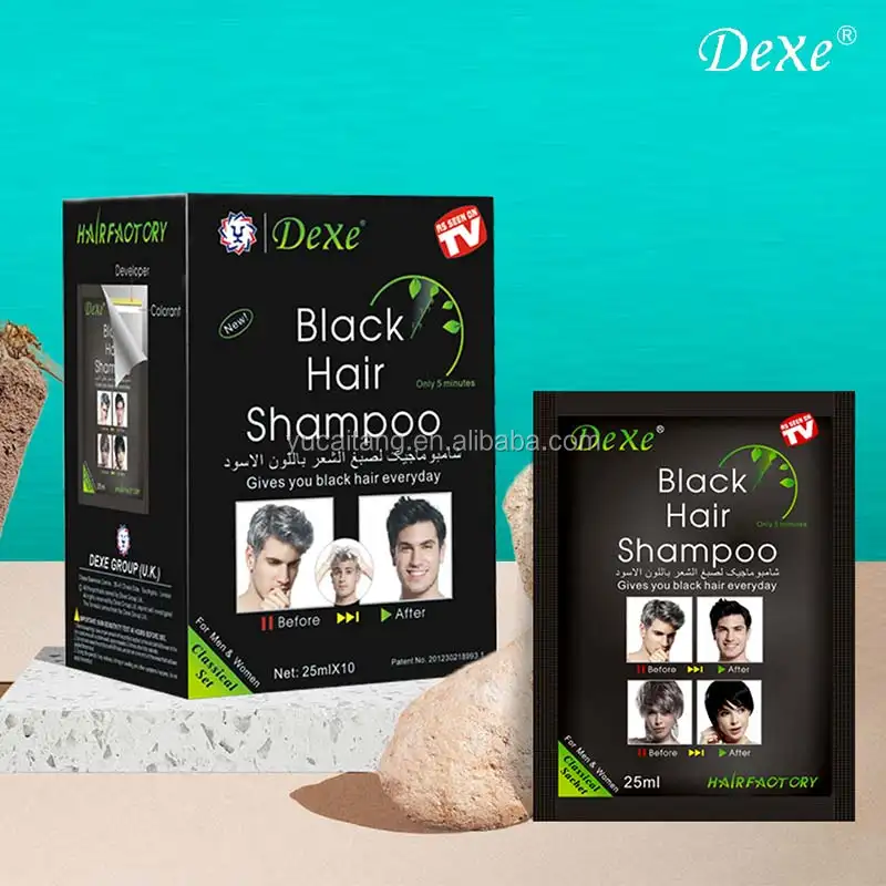 Лидер продаж шампунь Yucaitang DEXE с быстрым черным затемнением для окрашивания волос