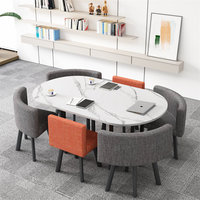 Table à manger extensible moderne de luxe en acier inoxydable doré avec plateau en marbre pour la cuisine et la salle à manger