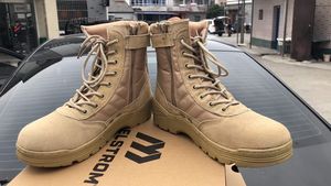 Botas Tácticas Ligeras para Desierto con Suela de PU Resistente al Aceite TSB111, Aproximadamente 1 kg por Par, Empeine de Cuero Genuino y Gamuza - Product Image 5