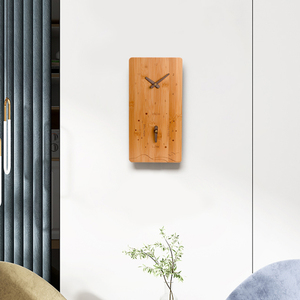 Euroroom 2023 yeni gelenler büyük sıkıntılı ahşap bambu gelgit kuş ses duvar saati oturma odası için - Product Image 5