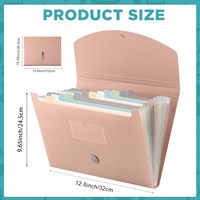 Carpeta de Archivos Expandible de 13 Bolsillos, Organizador de Archivos Tamaño Carta A4, Organizador de Documentos y Recibos, Expandible de Plástico para Oficina y Hogar