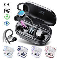Écouteurs sans fil TWS Q22 Bluetooth 5.3 personnalisés, les plus vendus, pour le sport, la gym, la course, étanches, avec micro et crochets d'oreille